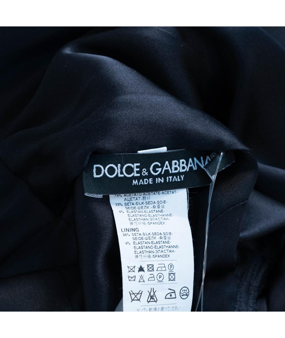 DOLCE&GABBANA Черное ацетатное повседневное платье, фото 6