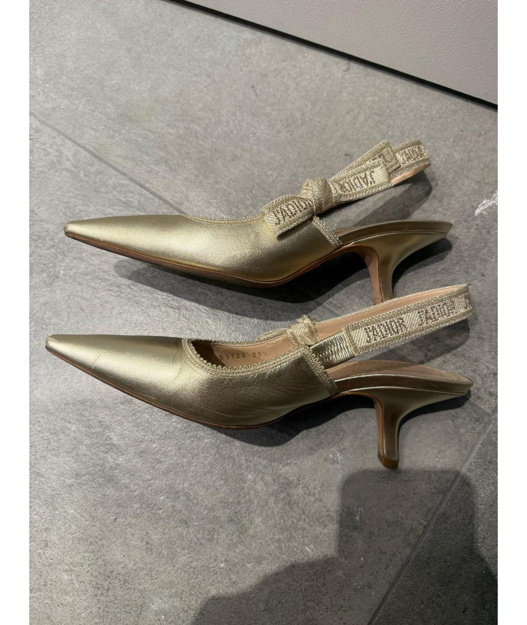 CHRISTIAN DIOR Золотые туфли из искусственной кожи, фото 4