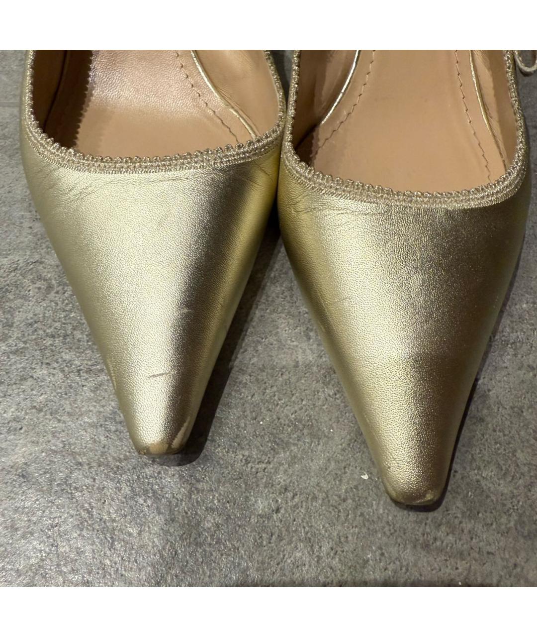CHRISTIAN DIOR Золотые туфли из искусственной кожи, фото 6