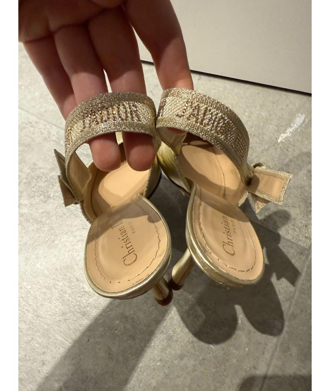 CHRISTIAN DIOR Золотые туфли из искусственной кожи, фото 5