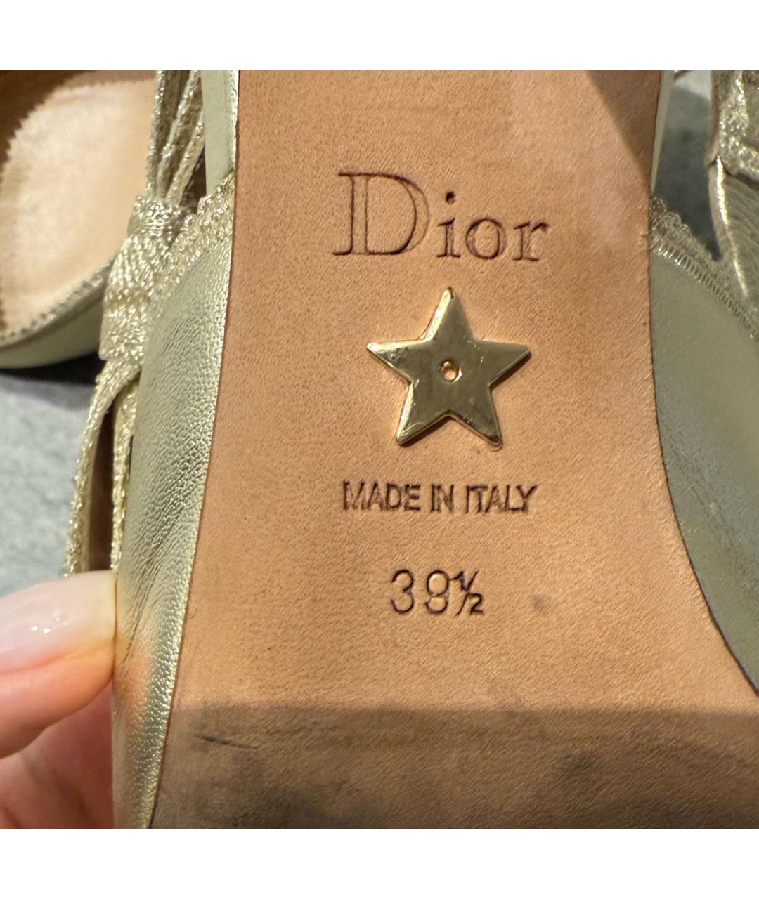 CHRISTIAN DIOR Золотые туфли из искусственной кожи, фото 8