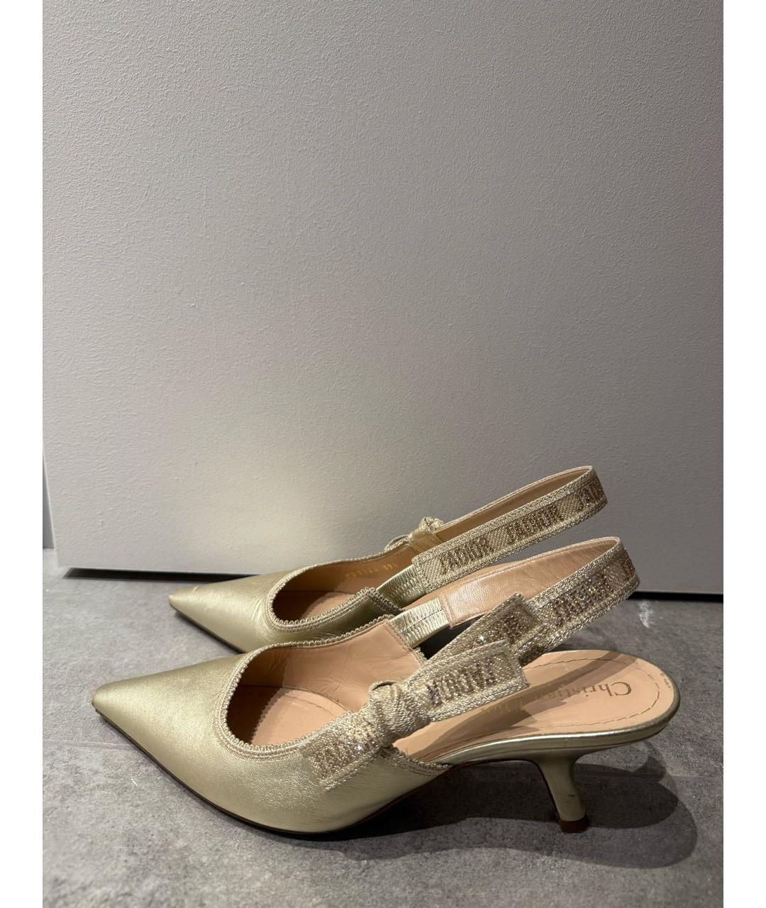 CHRISTIAN DIOR Золотые туфли из искусственной кожи, фото 9