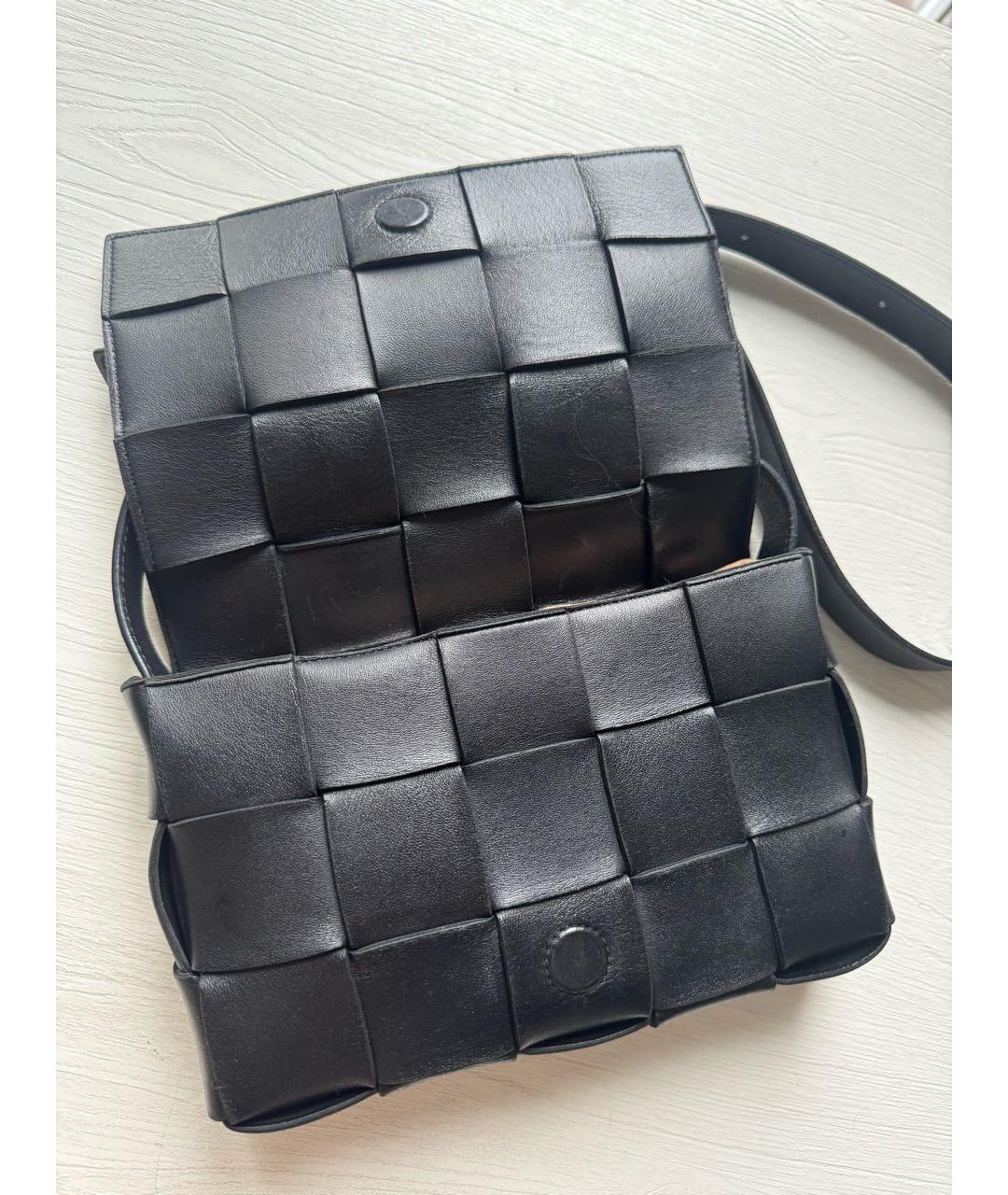 BOTTEGA VENETA Черная кожаная сумка через плечо, фото 2