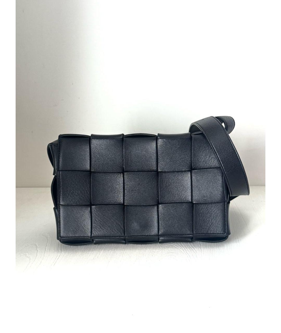 BOTTEGA VENETA Черная кожаная сумка через плечо, фото 7
