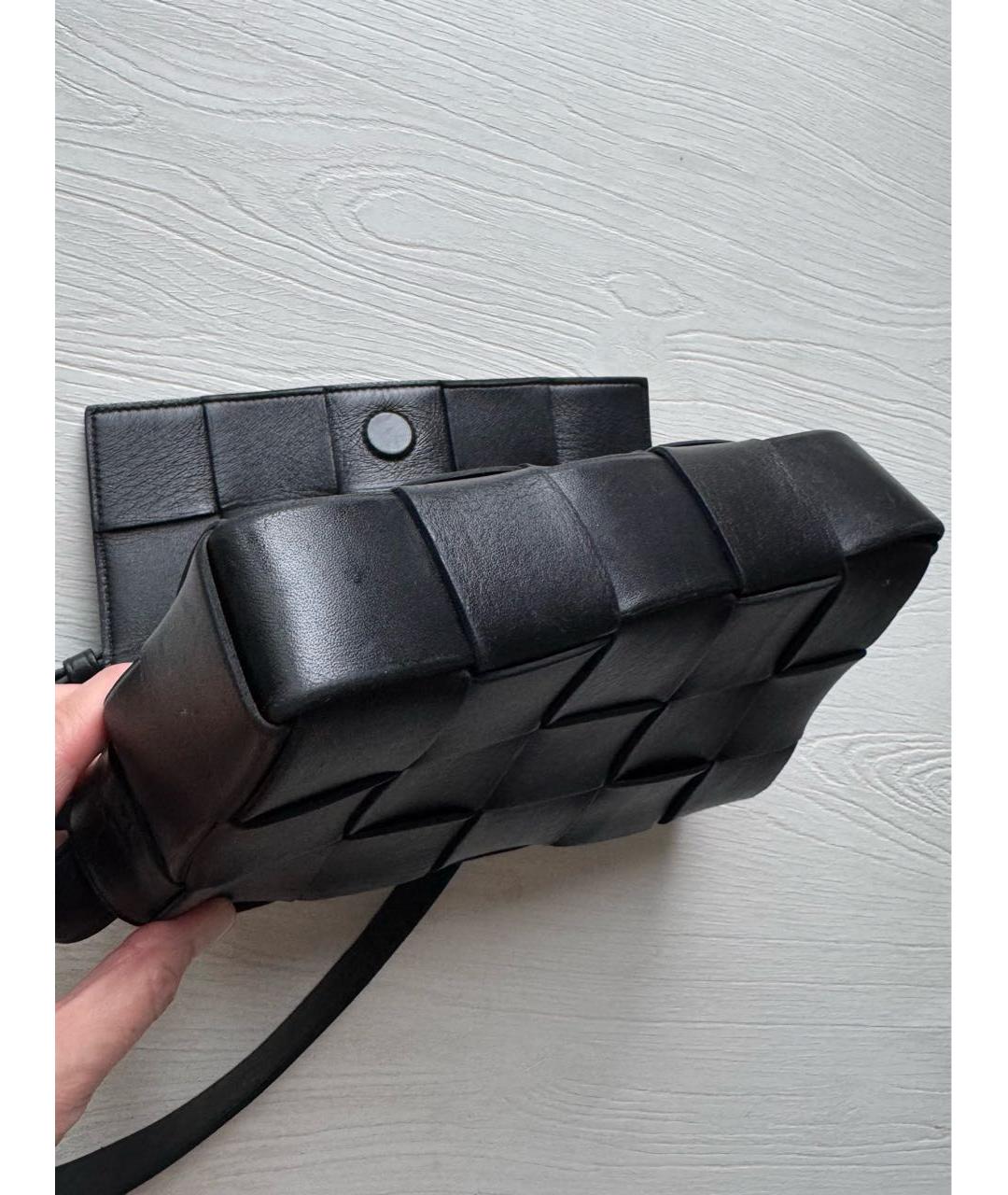 BOTTEGA VENETA Черная кожаная сумка через плечо, фото 3