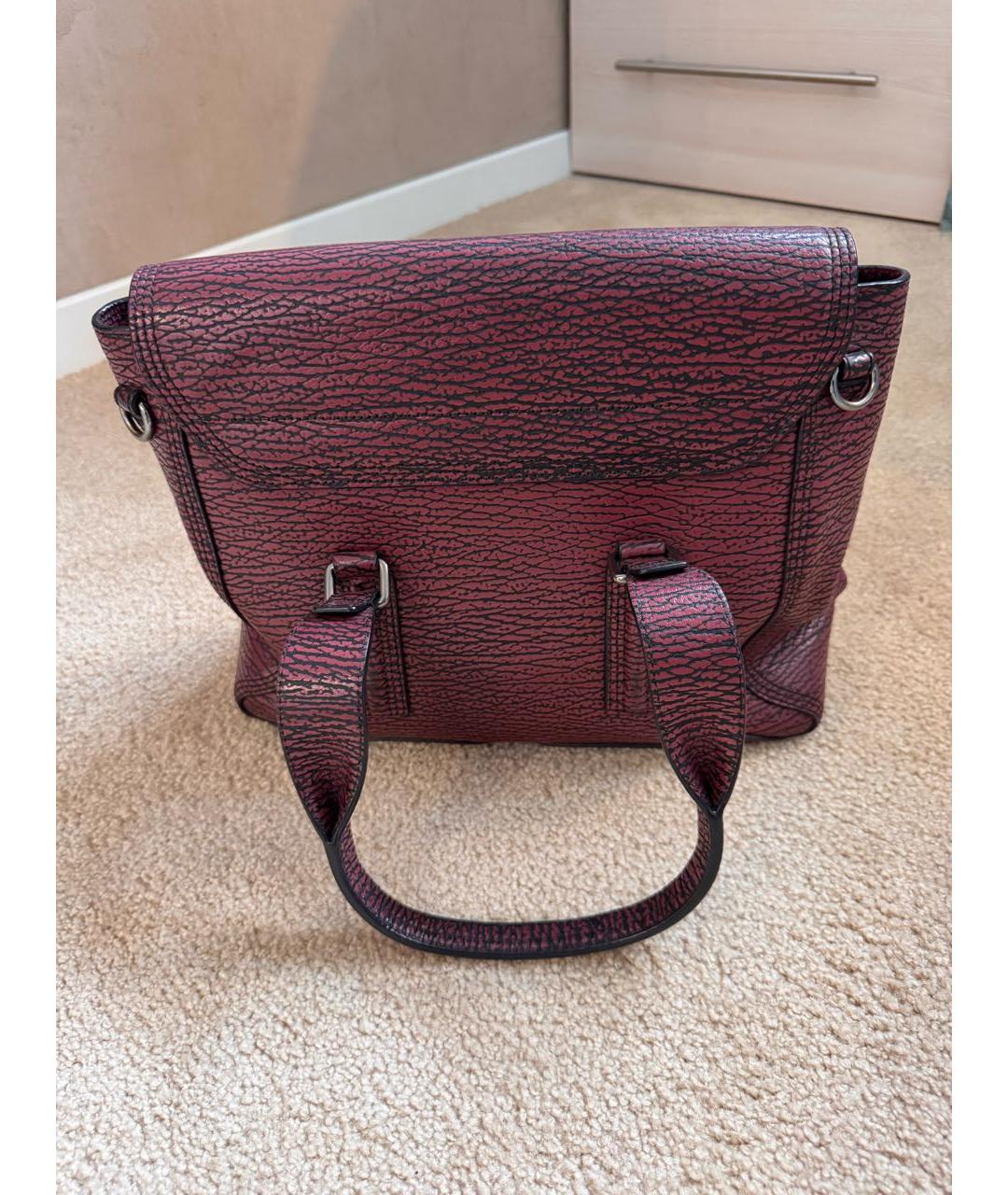 3.1 PHILLIP LIM Бордовая кожаная сумка тоут, фото 2