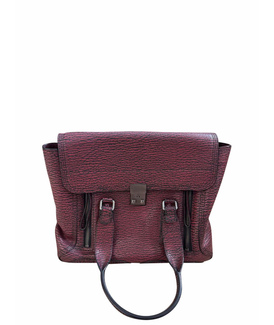 3.1 PHILLIP LIM Бордовая кожаная сумка тоут, фото 1