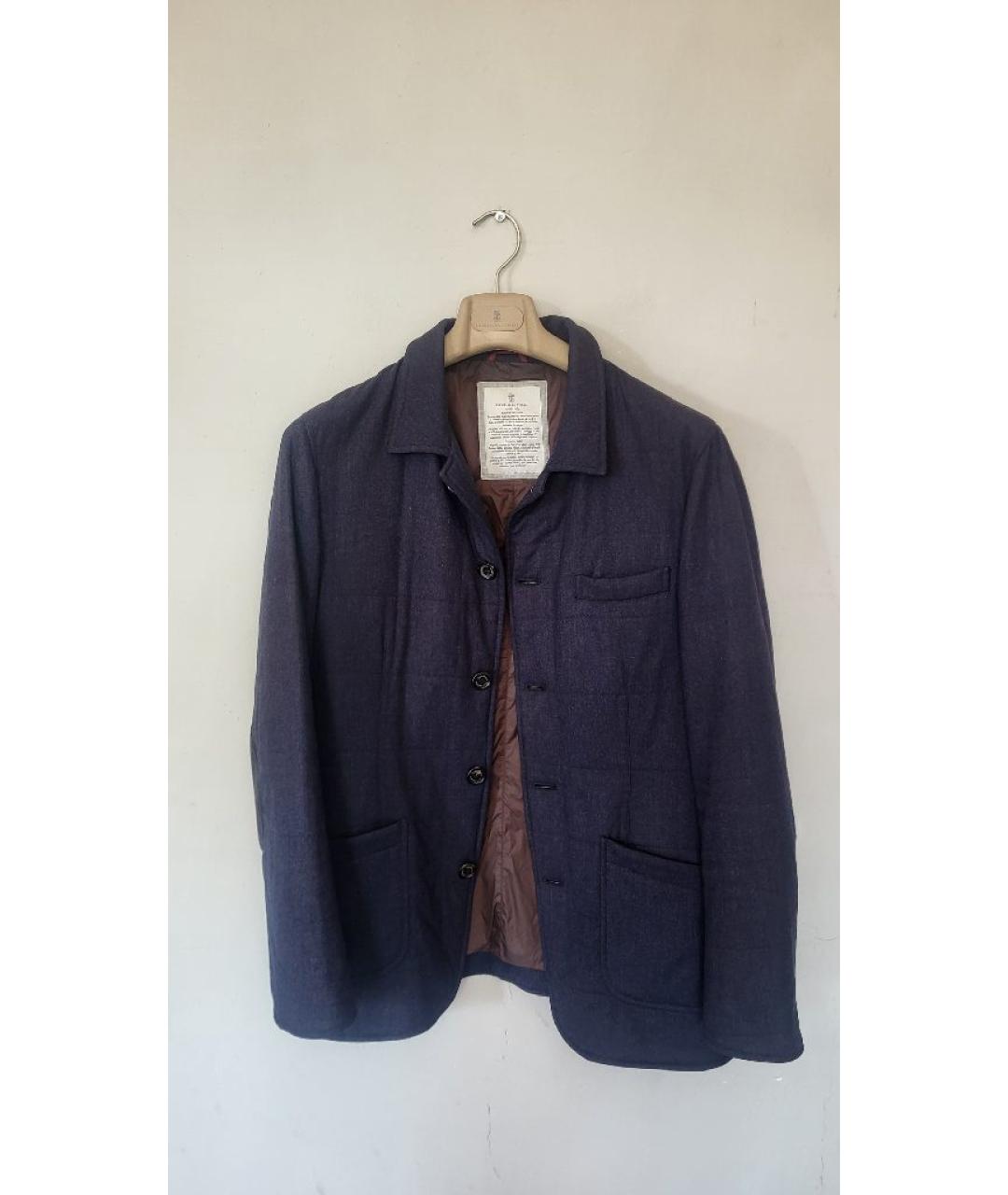 BRUNELLO CUCINELLI Темно-синяя кашемировая куртка, фото 6