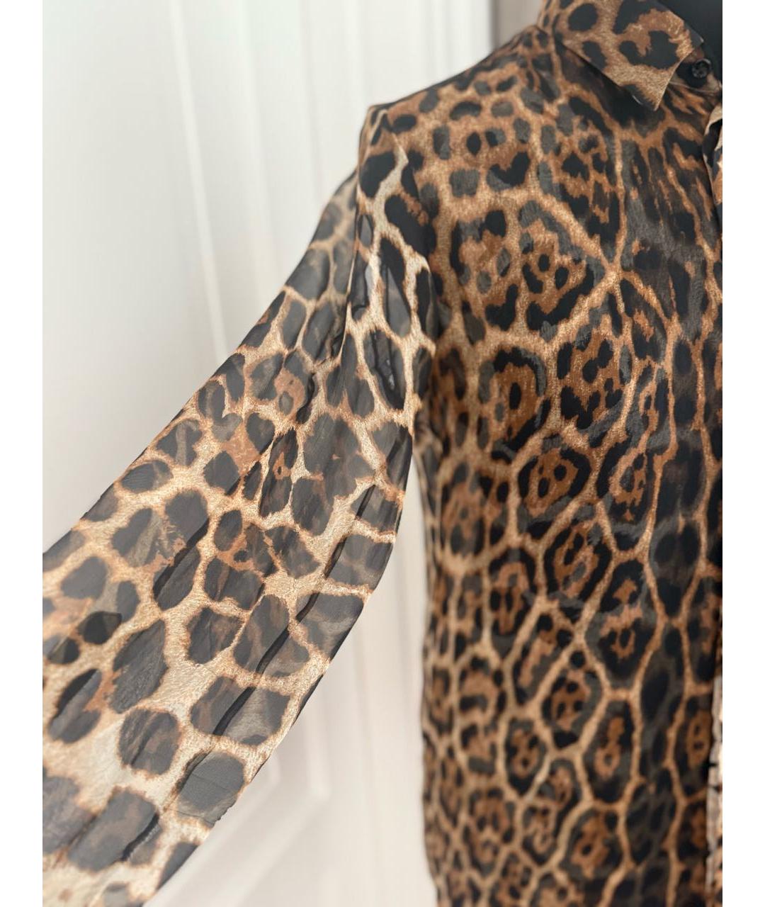 SAINT LAURENT Коричневая шелковая блузы, фото 4