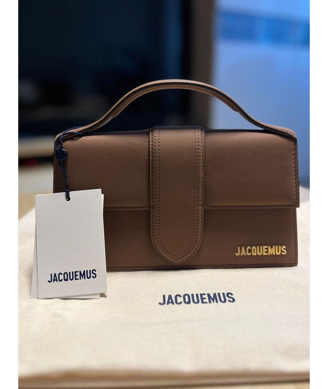 JACQUEMUS Коричневая кожаная сумка через плечо, фото 5