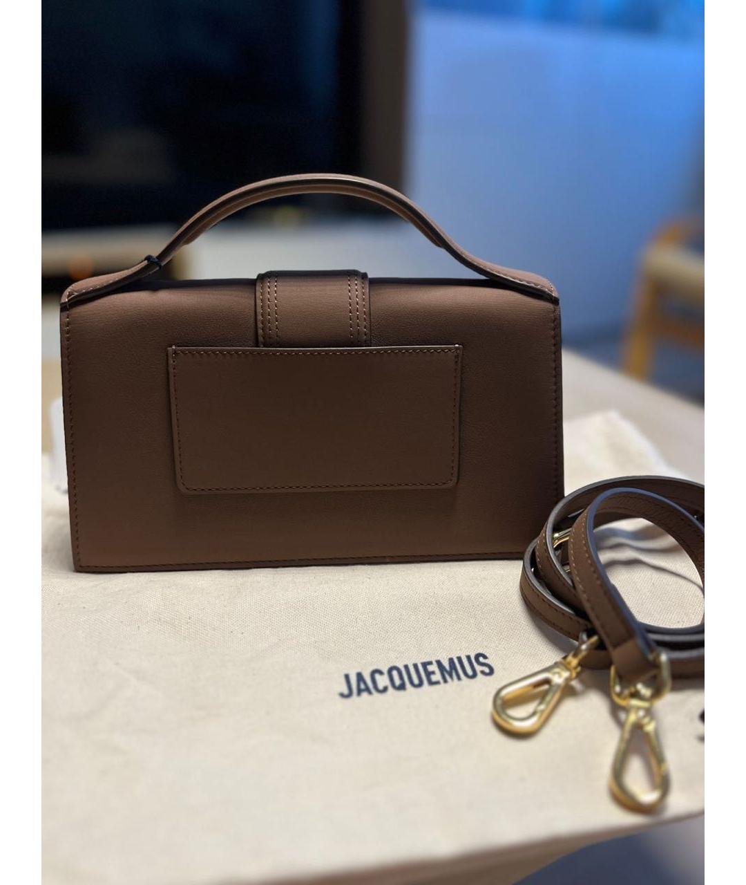 JACQUEMUS Коричневая кожаная сумка через плечо, фото 2