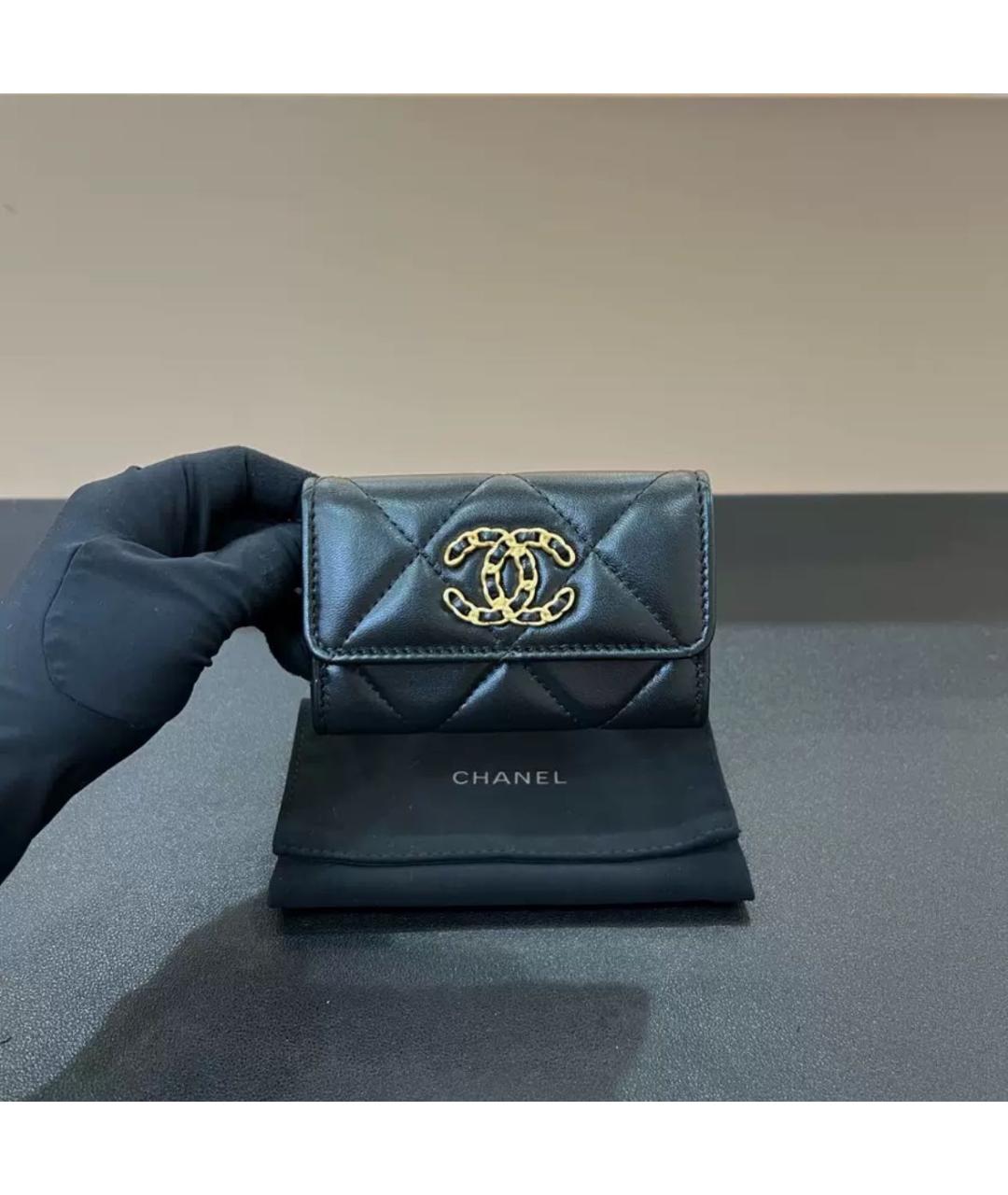 CHANEL Черный кожаный кошелек, фото 2