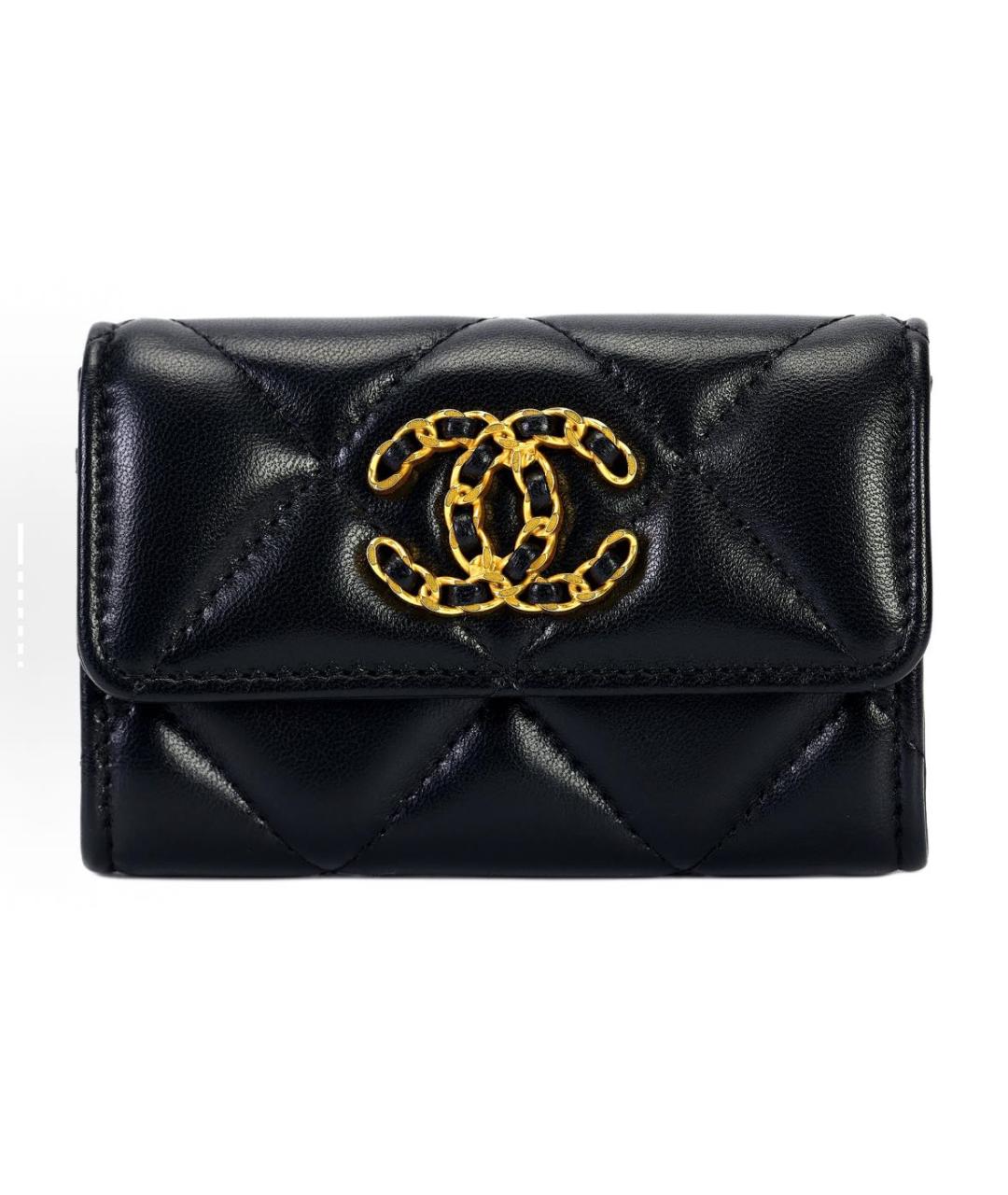 CHANEL Черный кожаный кошелек, фото 5