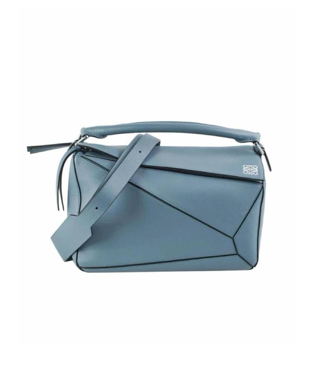 LOEWE Голубая кожаная сумка через плечо, фото 8