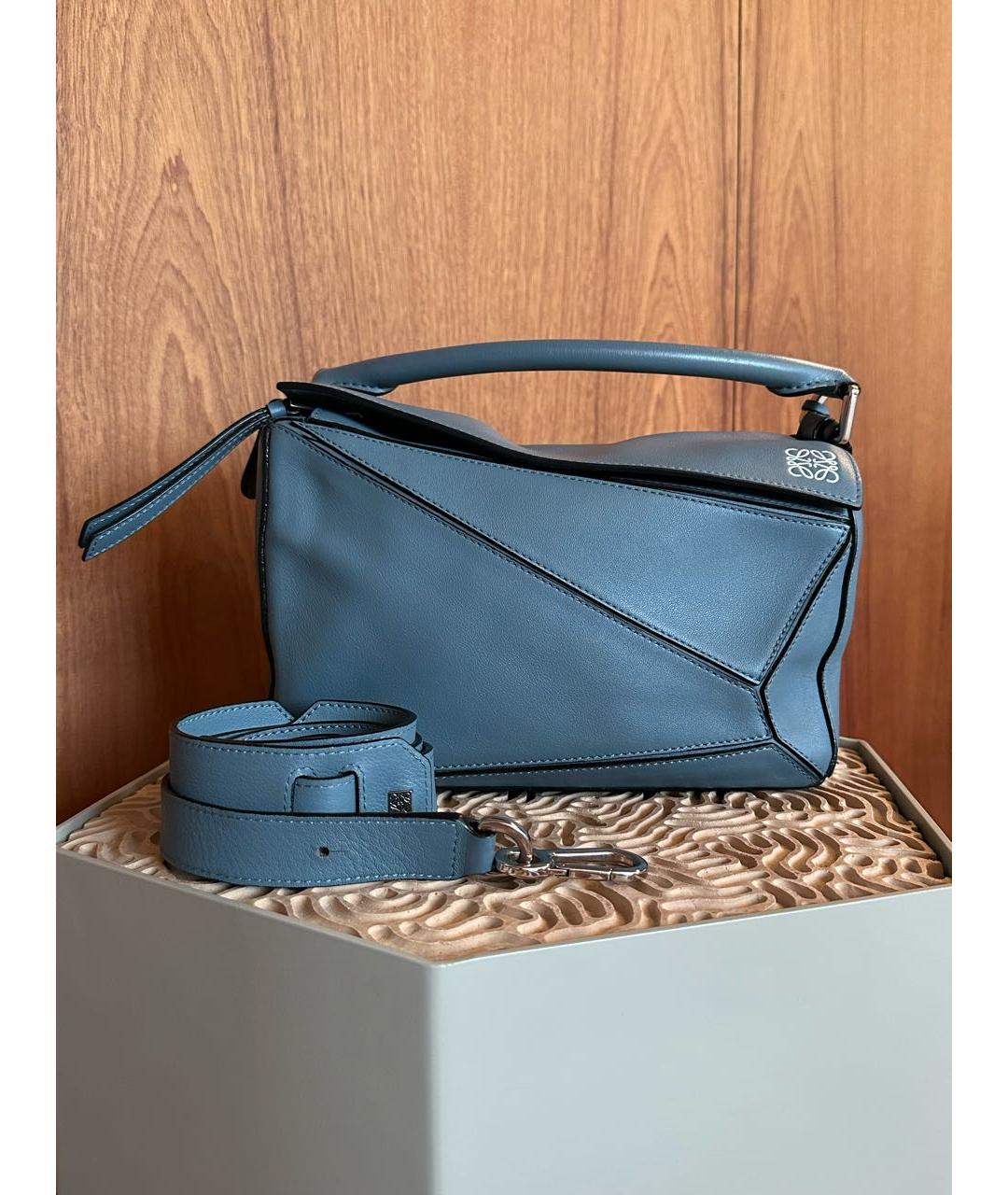 LOEWE Голубая кожаная сумка через плечо, фото 2
