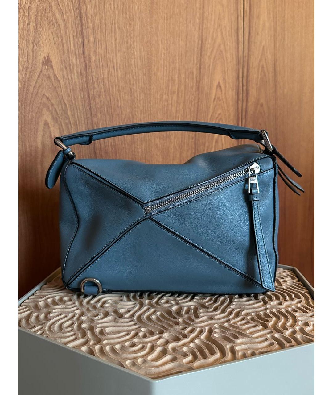 LOEWE Голубая кожаная сумка через плечо, фото 3
