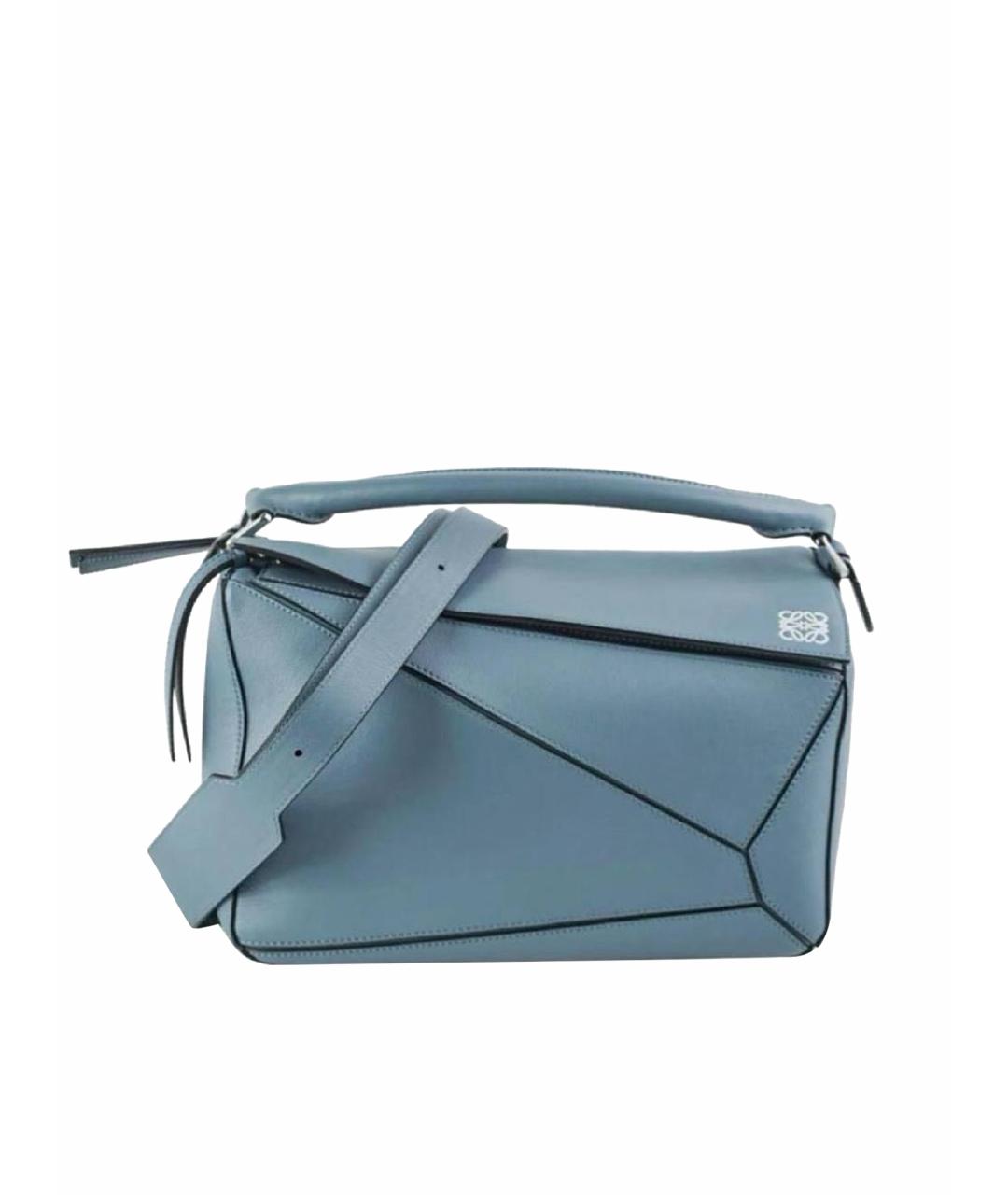 LOEWE Голубая кожаная сумка через плечо, фото 1