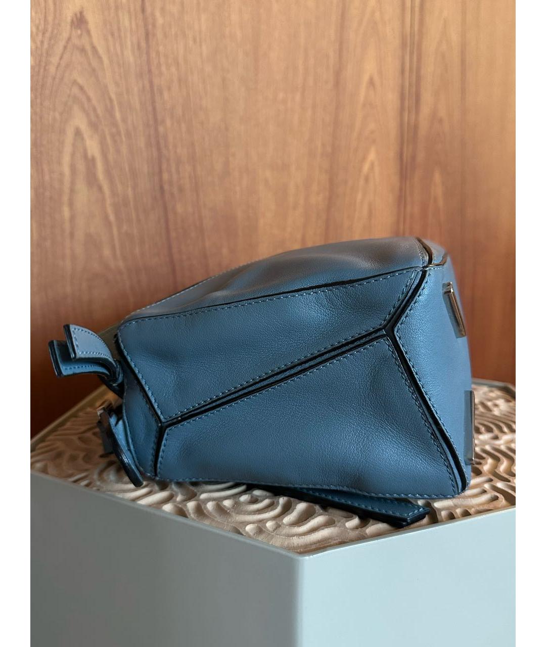 LOEWE Голубая кожаная сумка через плечо, фото 5