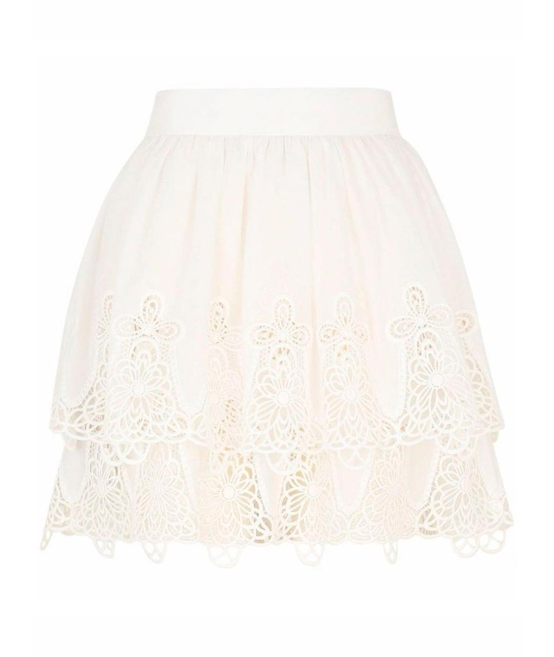 DOLCE&GABBANA Белая хлопковая юбка мини, фото 1
