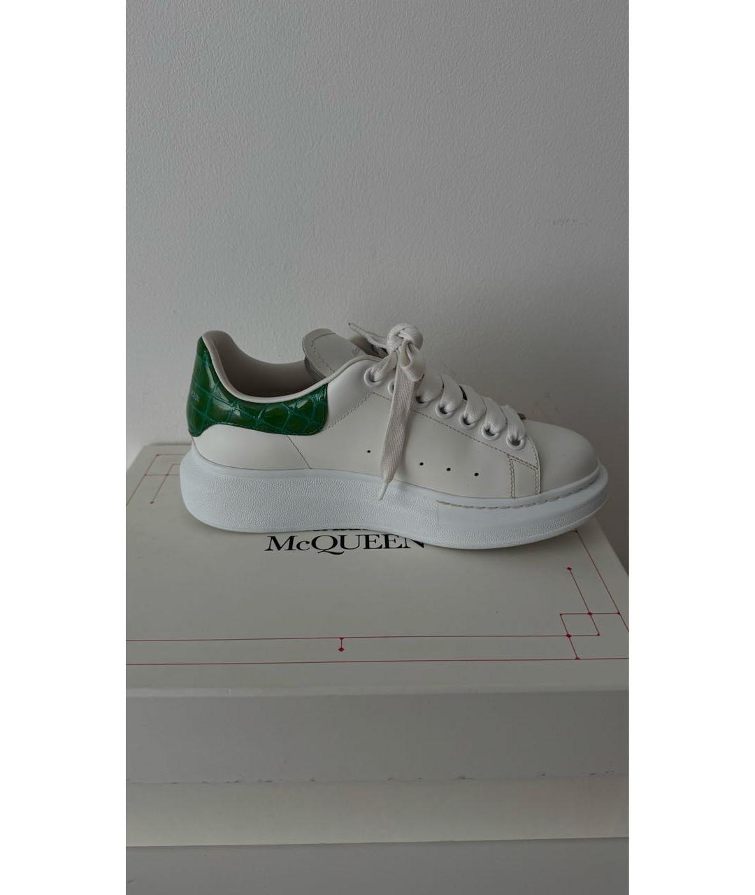 ALEXANDER MCQUEEN Белые кожаные кроссовки, фото 4