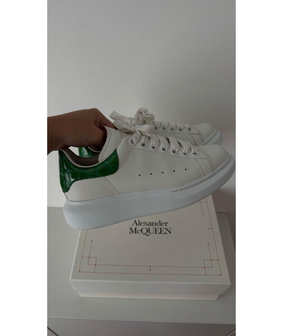ALEXANDER MCQUEEN Белые кожаные кроссовки, фото 3