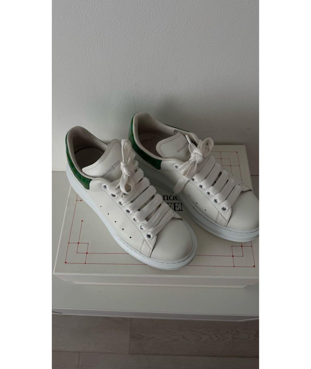 ALEXANDER MCQUEEN Белые кожаные кроссовки, фото 2
