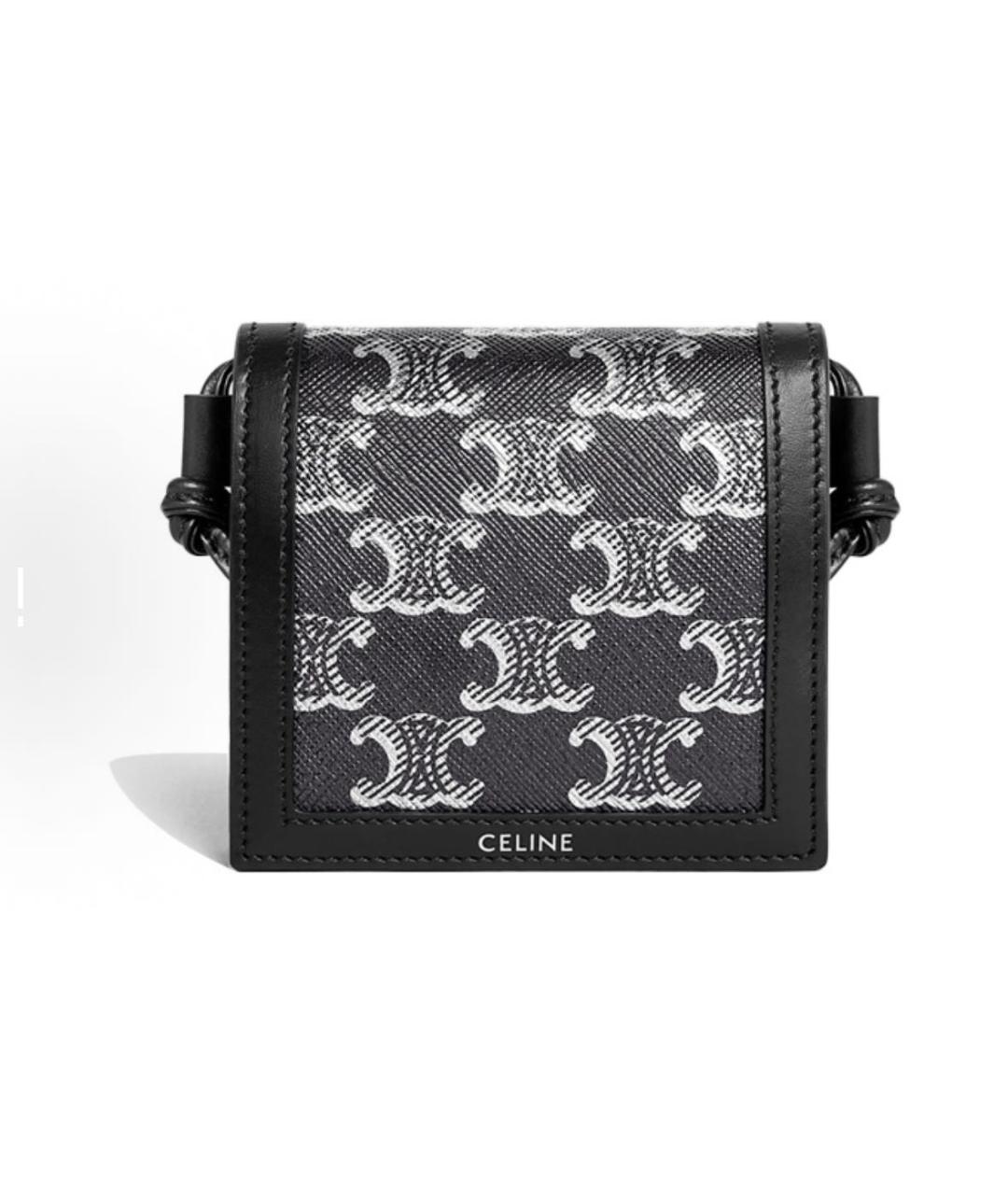 CELINE Черный кожаный кошелек, фото 7