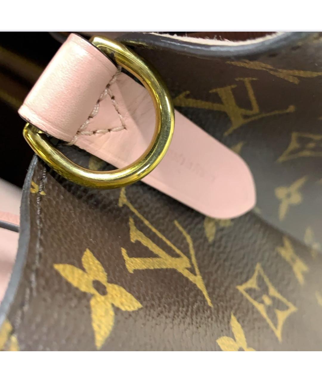 LOUIS VUITTON Коричневая кожаная сумка через плечо, фото 7
