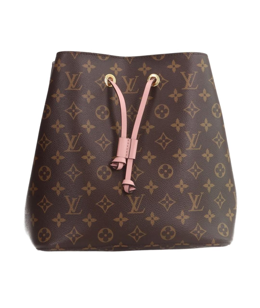 LOUIS VUITTON Коричневая кожаная сумка через плечо, фото 8