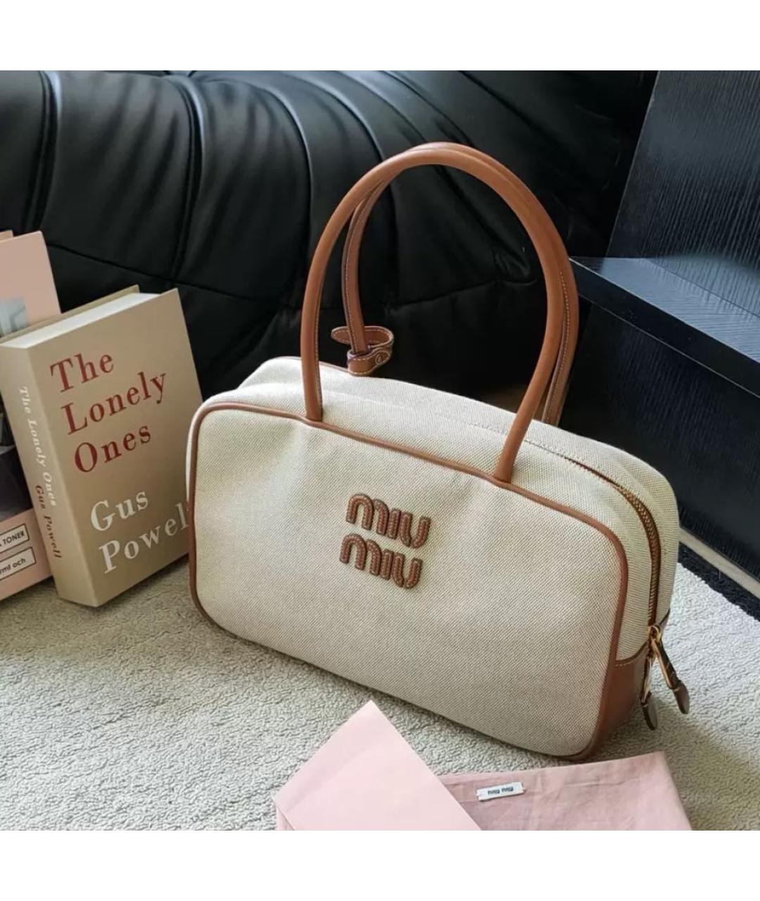 MIU MIU Бежевая сумка тоут, фото 2