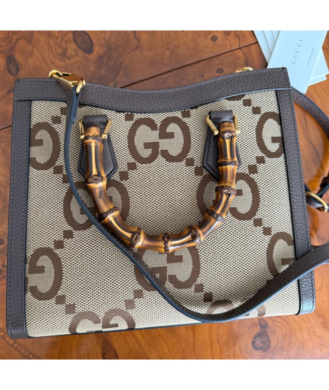 GUCCI Коричневая кожаная сумка тоут, фото 2