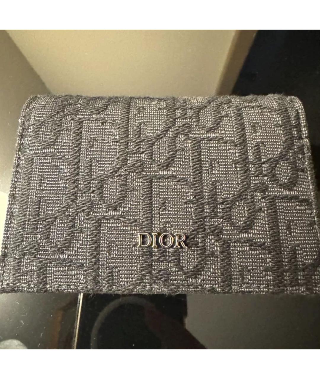 CHRISTIAN DIOR Черный кожаный кошелек, фото 4