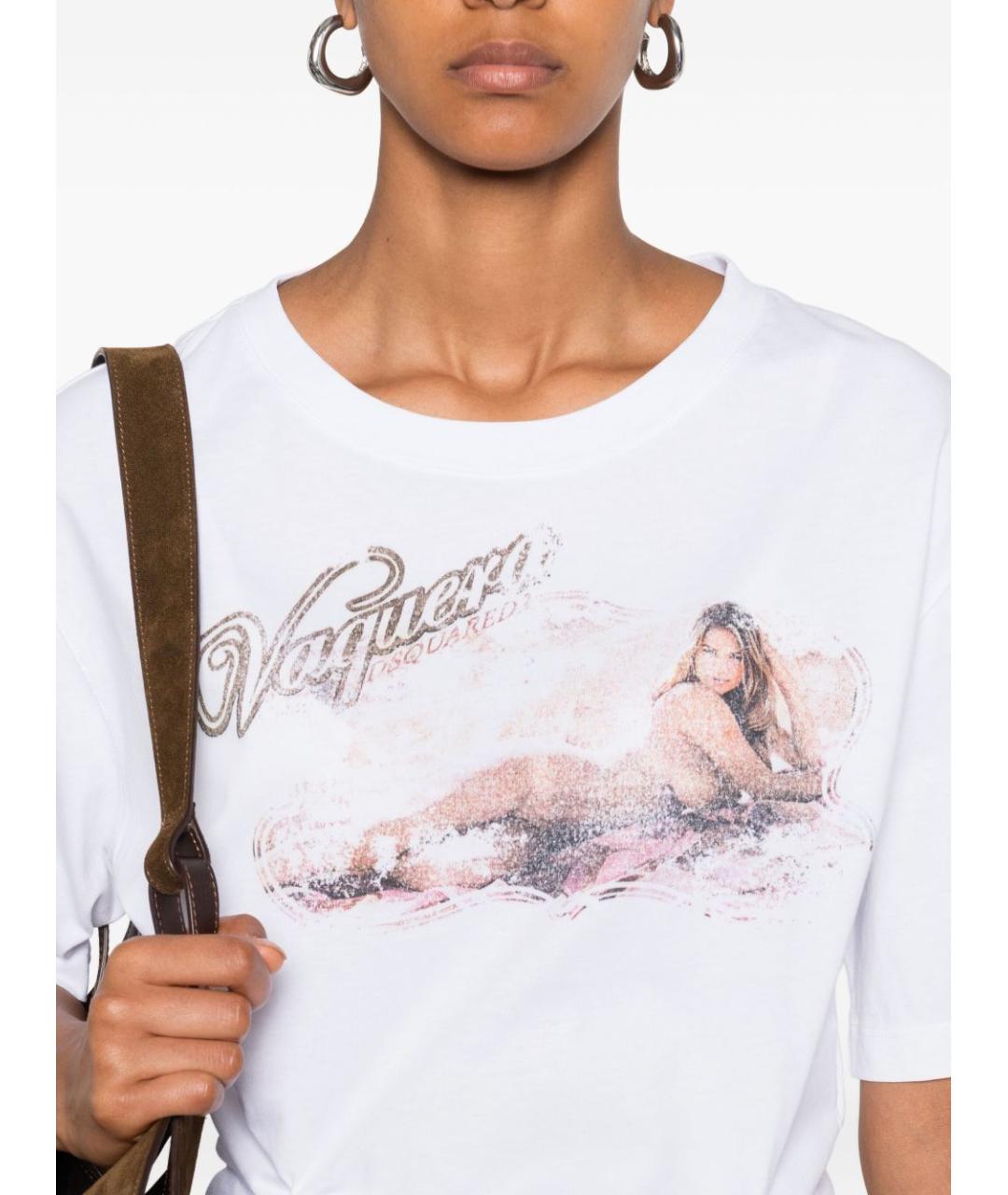 DSQUARED2 Белая хлопковая футболка, фото 3