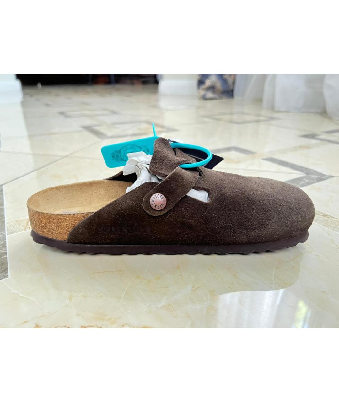 BIRKENSTOCK Коричневые замшевые сабо, фото 3