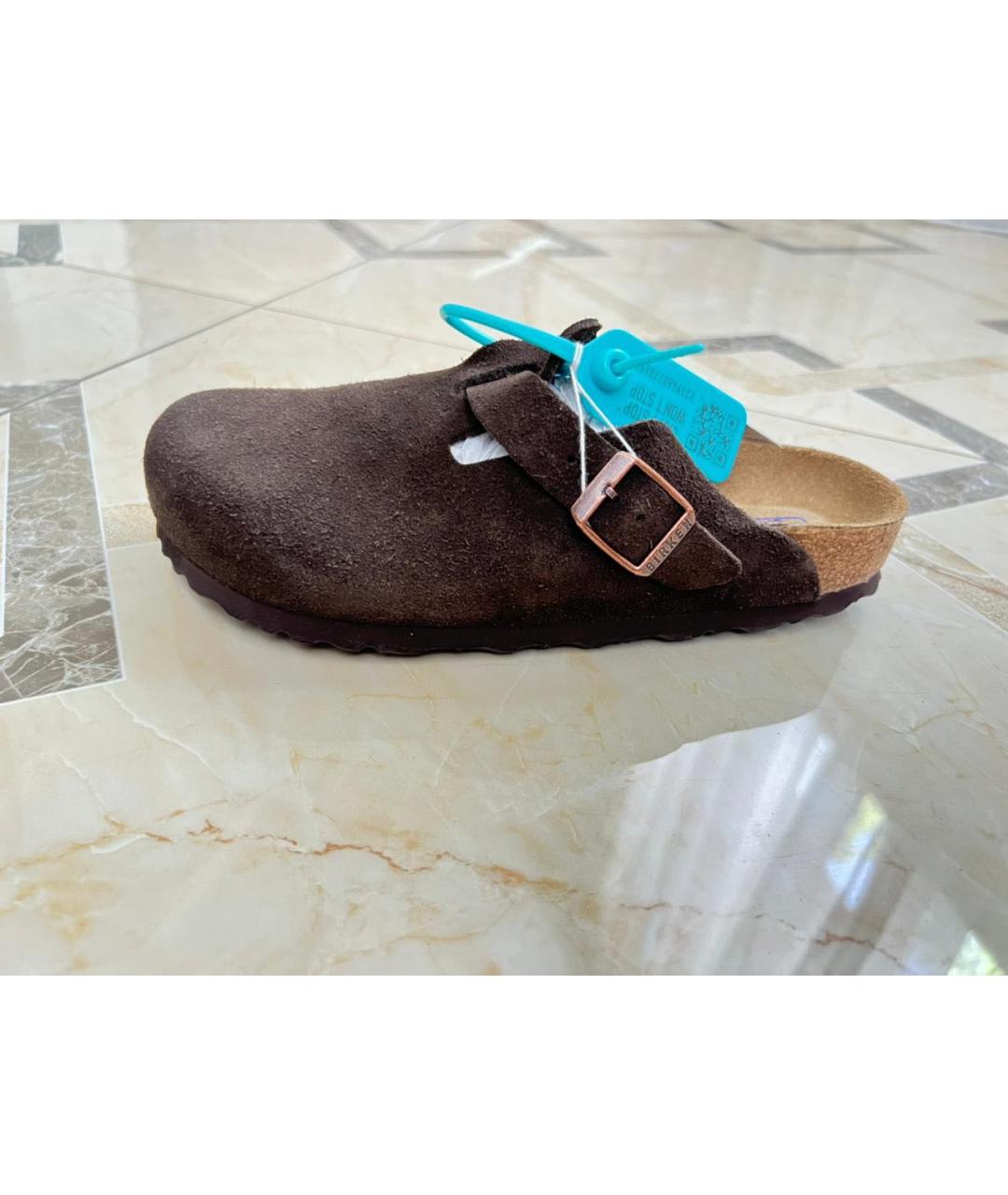 BIRKENSTOCK Коричневые замшевые сабо, фото 5