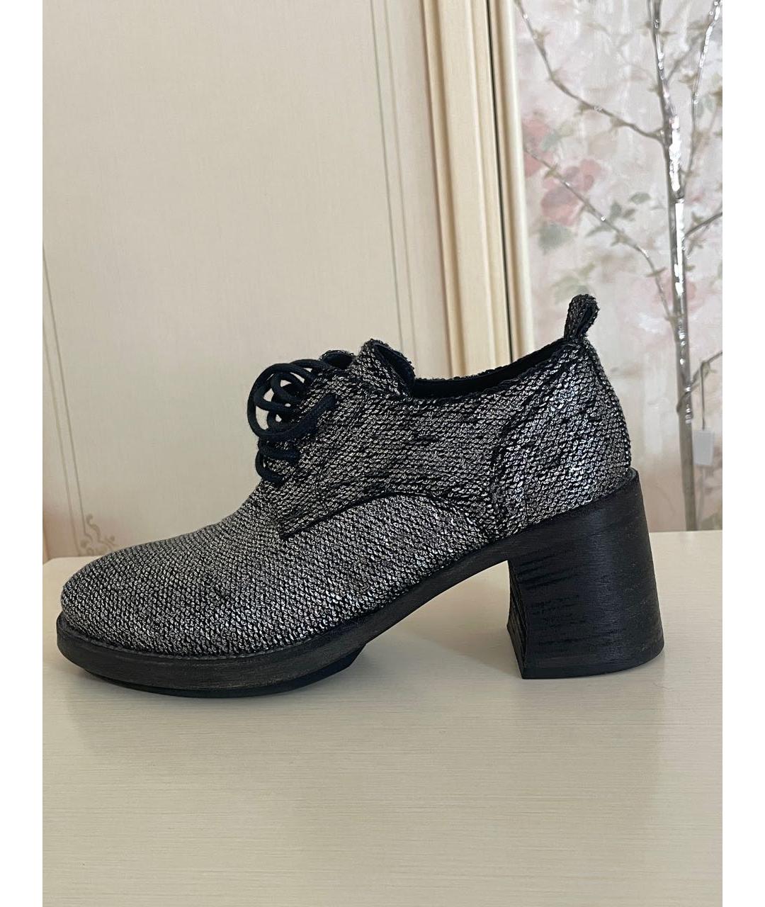 ANN DEMEULEMEESTER Серебряные кожаные ботинки, фото 2