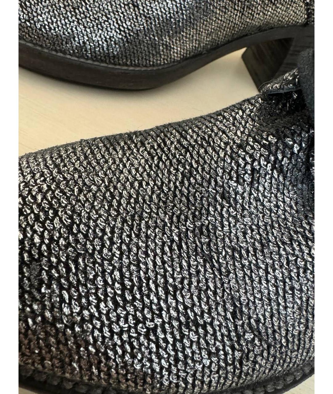 ANN DEMEULEMEESTER Серебряные кожаные ботинки, фото 4