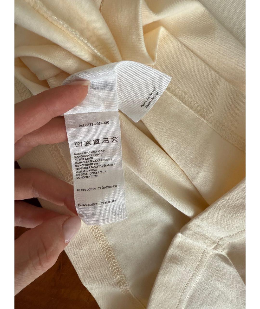 JACQUEMUS Бежевая хлопко-эластановая футболка, фото 6