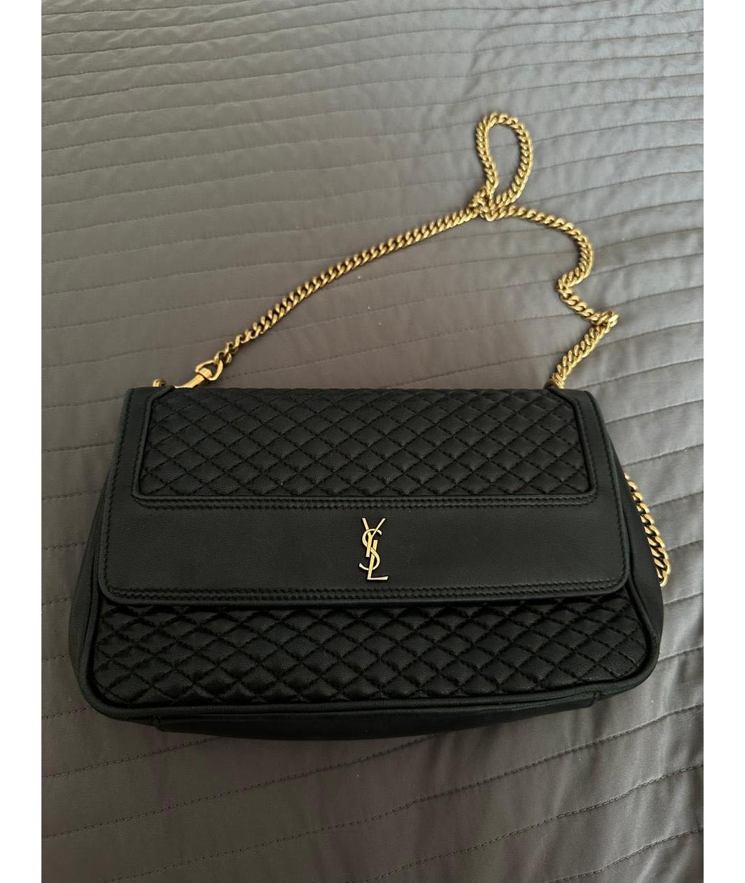 SAINT LAURENT Черная кожаная сумка через плечо, фото 8