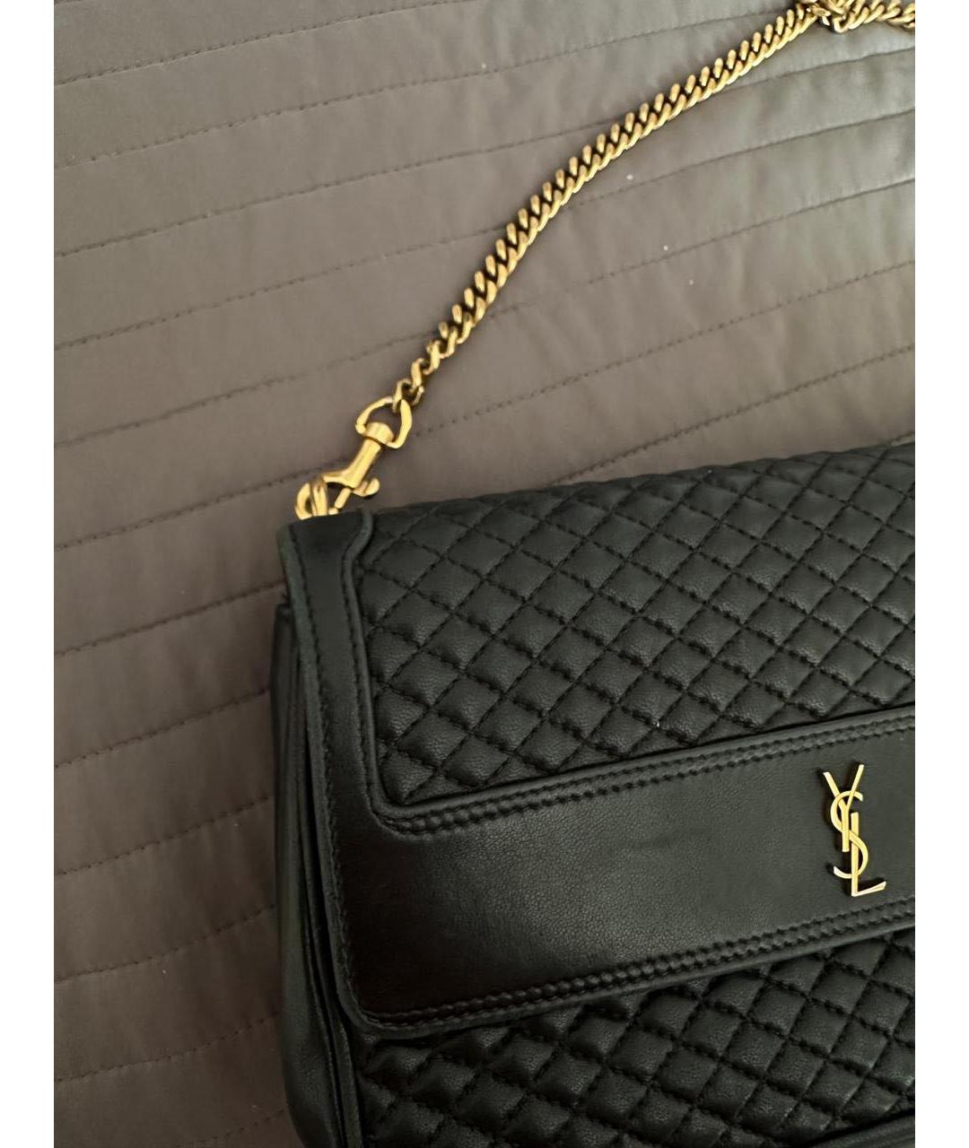 SAINT LAURENT Черная кожаная сумка через плечо, фото 2