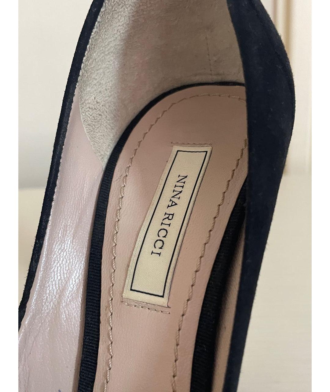 NINA RICCI Черные замшевые туфли, фото 5