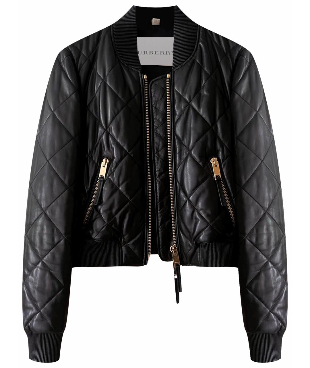 BURBERRY Черная кожаная куртка, фото 1