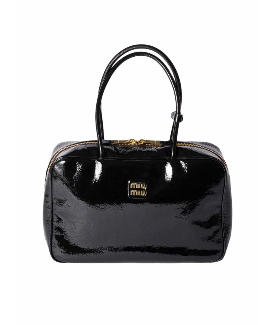 MIU MIU Черная кожаная сумка тоут, фото 1