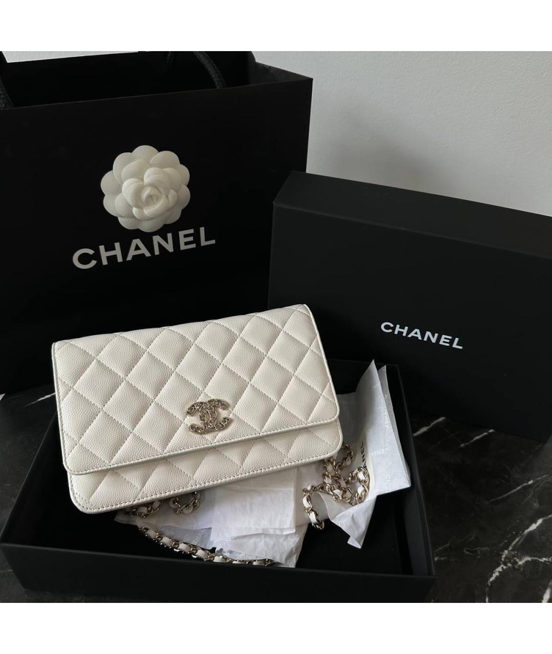 CHANEL Белая кожаная сумка тоут, фото 4