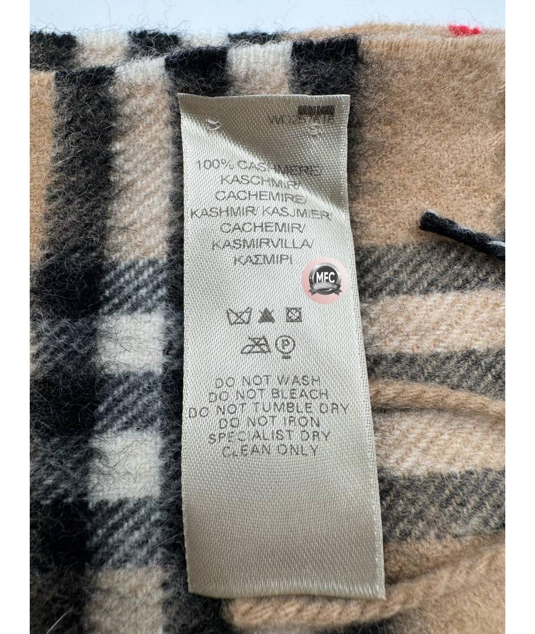 BURBERRY Бежевый шерстяной шарф, фото 7