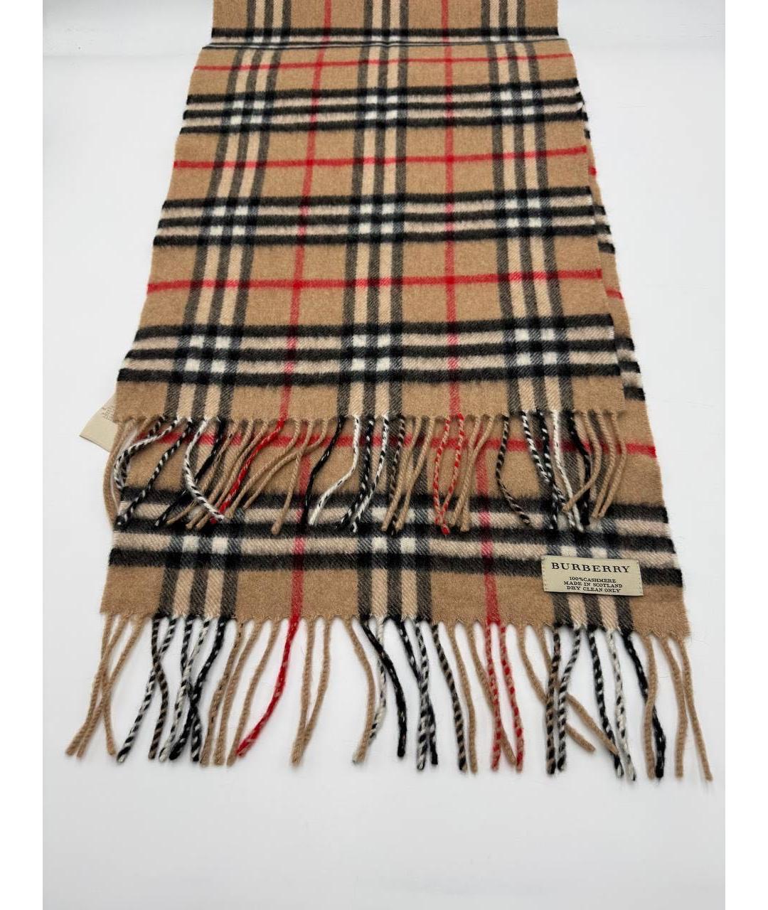 BURBERRY Бежевый шерстяной шарф, фото 5