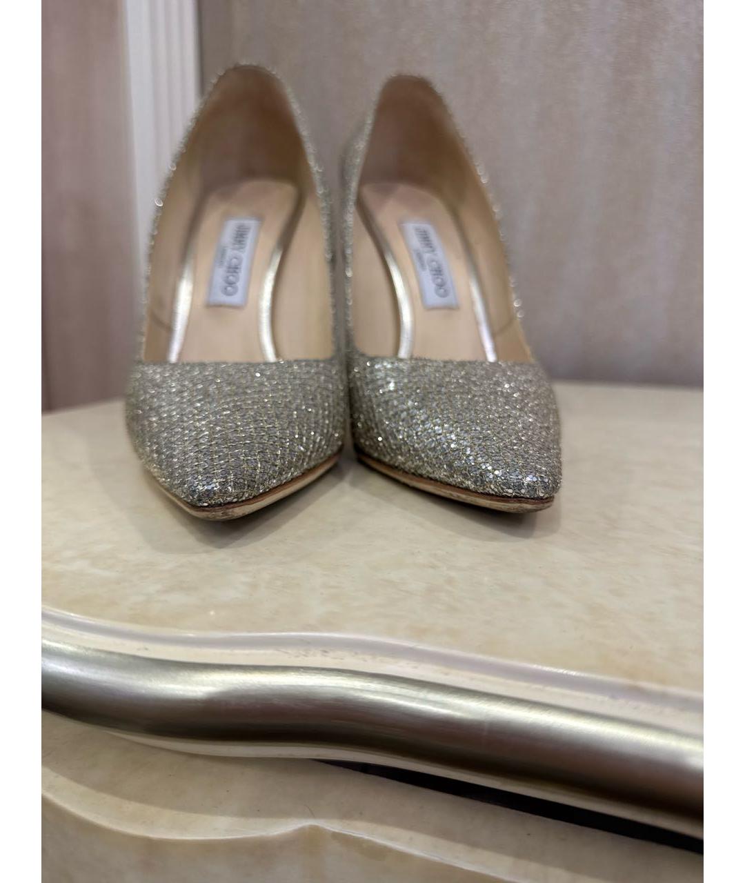 JIMMY CHOO Золотые туфли, фото 7