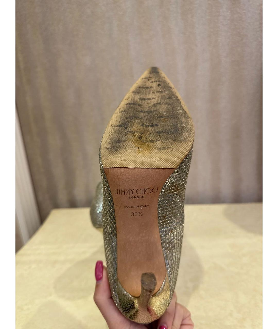 JIMMY CHOO Золотые туфли, фото 5