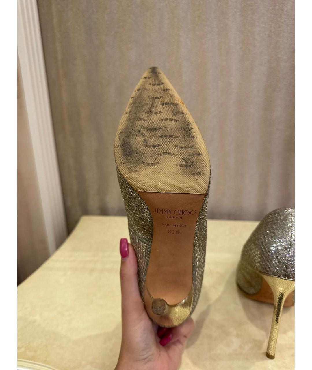 JIMMY CHOO Золотые туфли, фото 6