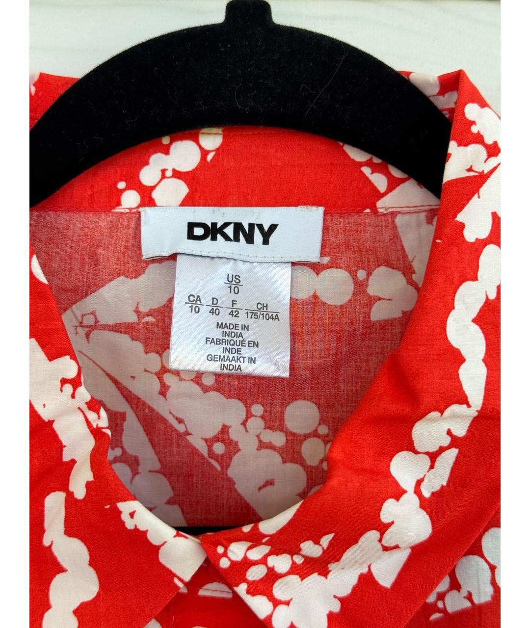 DKNY Красное хлопковое повседневное платье, фото 5